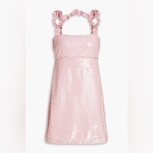 Ganni ruffle trim sequined mini dress